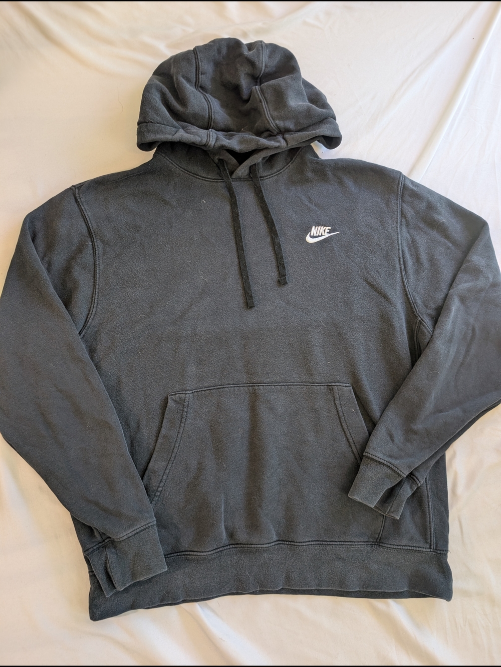 Nike Black Pullover Hoodie with White Swoosh